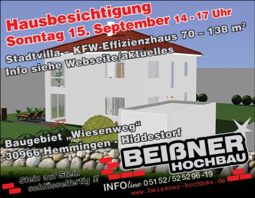 Massivhaus Hausbau Hannover - Ihr Bauträger für schlüsselfertiges Bauen im Raum Hannover ist die Beißner Hochbau GmbH