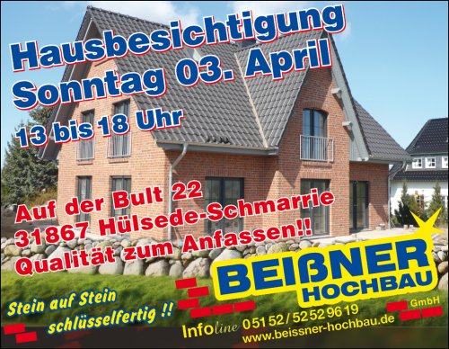 Massivhaus Hausbau Hannover - Ihr Bauträger für schlüsselfertiges Bauen im Raum Hannover ist die Beißner Hochbau GmbH