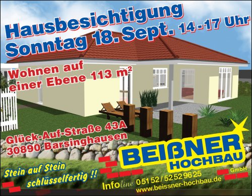 Massivhaus Hausbau Hannover - Ihr Bauträger für schlüsselfertiges Bauen im Raum Hannover ist die Beißner Hochbau GmbH